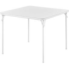 KAIHAOWIN sulankstomas stalas, 80 x 80 cm, kvadratinis žemėlapio stalas 4 žmonėms, sodo stalas, sulankstomas, universalus, vidaus ir lauko, baltos spalvos