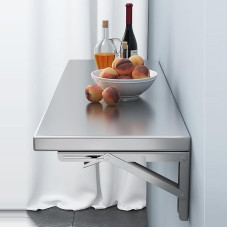 Sulankstomas sieninis stalas - sieninis stalas mažoms erdvėms, nerūdijančio plieno plūduriuojantis stalas, skalbyklinis sulankstomas stalas, erdvę taupantis sulankstomas stalas (90 x 30 cm)