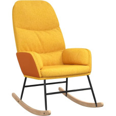 vidaXL Rocking Chair, Relaxing Chair, Rocking Chair, Upholstered Chair, Living Room, Mustard Yellow Fabric