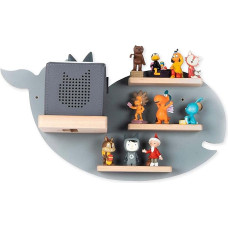 BOARTI The Original Children's Shelf Whale Small in Grey – Suitable for Toniebox and Approx. 20 Tonies – for Playing and Collecting