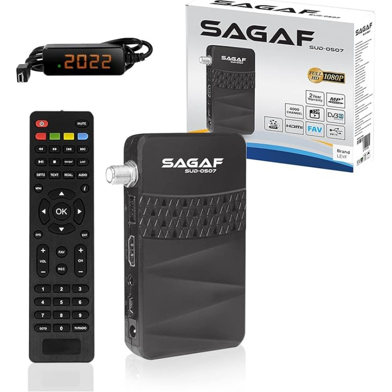 LEYF & Sagaf SUD-0507 Mini Satellite Receiver DVB-S2 Full HD 1080p Digital Receiver (HDTV, Scart, USB)
