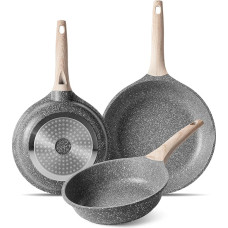 ZUOFENG Neprideganti keptuvė su danga 20 cm 24 cm 28 cm Granitinė keptuvė, keptuvė su danga, skirta dujinėms viryklėms su indukcine kaitlente