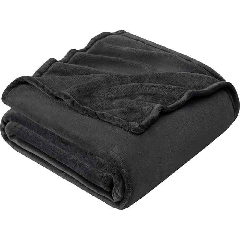 EHEYCIGA Cuddly Blanket Fluffy Soft Warm Fleece Blanket 230 x 270 cm as Sofa Blanket or Couch Blanket Throw, Dark Grey