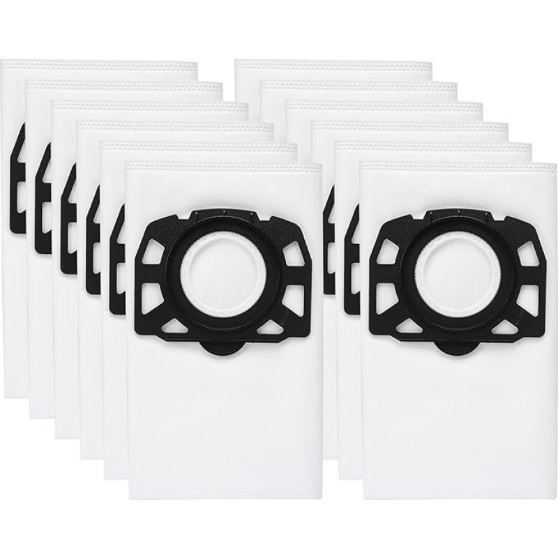 BI HARNT 2.863-006.0 KFI 487 Dulkių siurblio maišeliai, skirti Kärcher KNT4, WD4, WD5, MV4, MV5, MV6, WD5 Premium, WD5 Premium, WD6 drėgnam/sausam dulkių siurbliui, 12 vnt.