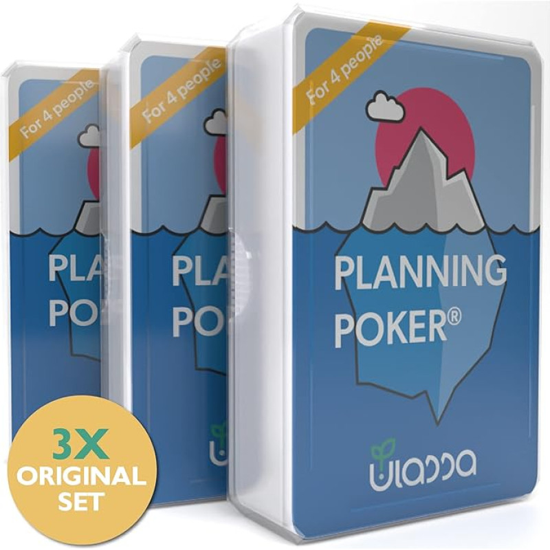Agile Planning Poker Cards for 12 People (3 Sets) - Scrum Poker Card Set for Efficiency Estimation of Complex Project Requirements in the Team - Made in Germany - Ulassa Version