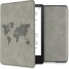 kwmobile Klapphülle kompatibel mit Amazon Kindle Paperwhite 11. Generation 2021 Hülle - Flipcase für Kindle Paperwhite Hülle aus Kunstleder - Travel Umriss