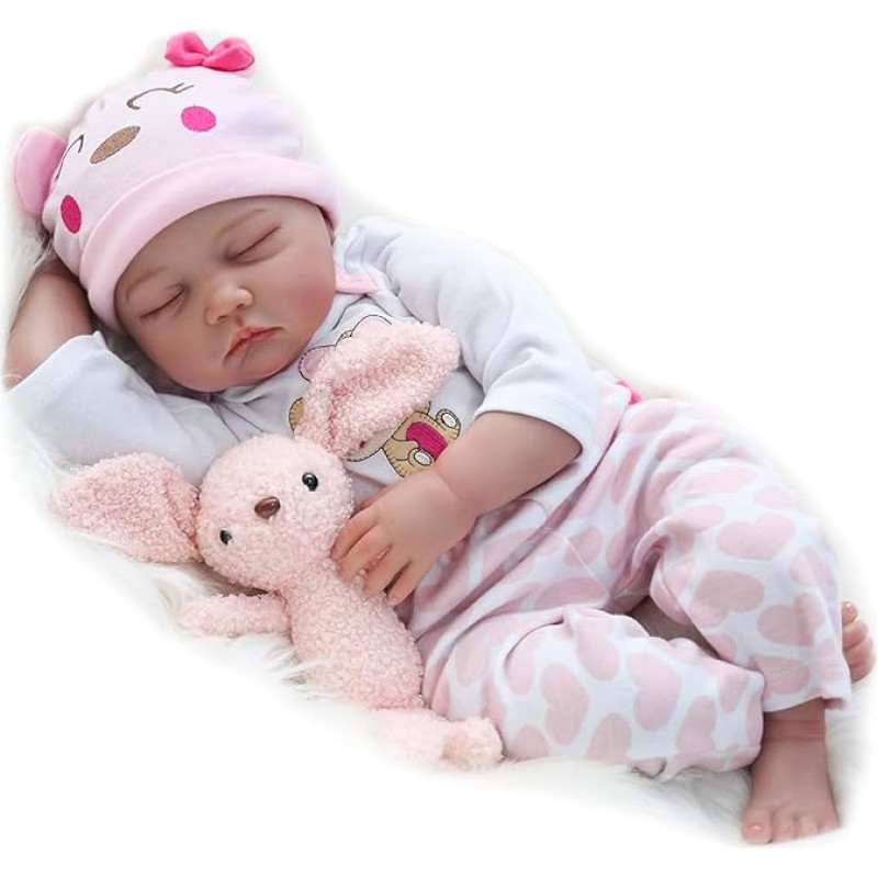 ZIYIUI Reborn Baby Doll 22 colių 55 cm Lifelike Soft Silicone Vinyl Sleeping Simulation Reborn Babies Girls Baby Dolls Toddler Girl Boy Toy Gift