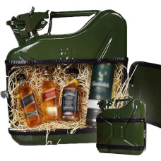 mikamax - Jerrycan Whiskeybar 5L - Kanister Minibar - Mobilus baras - 5L - Grün - Metalinis - 24,5 x 9,5 x 28 cm - Männergeschenke - Whisky Geschenkset