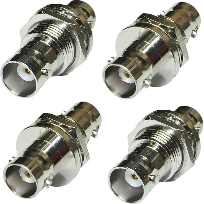 AERZETIX - C11358-4 x connector plug - adapter connection - BNC coupling nickel-plated