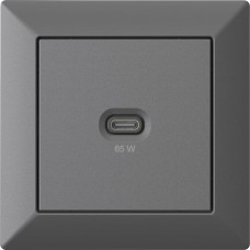 Flush-Mounted USB Charging Station, USB-C 65 Watt Charger, Anthracite