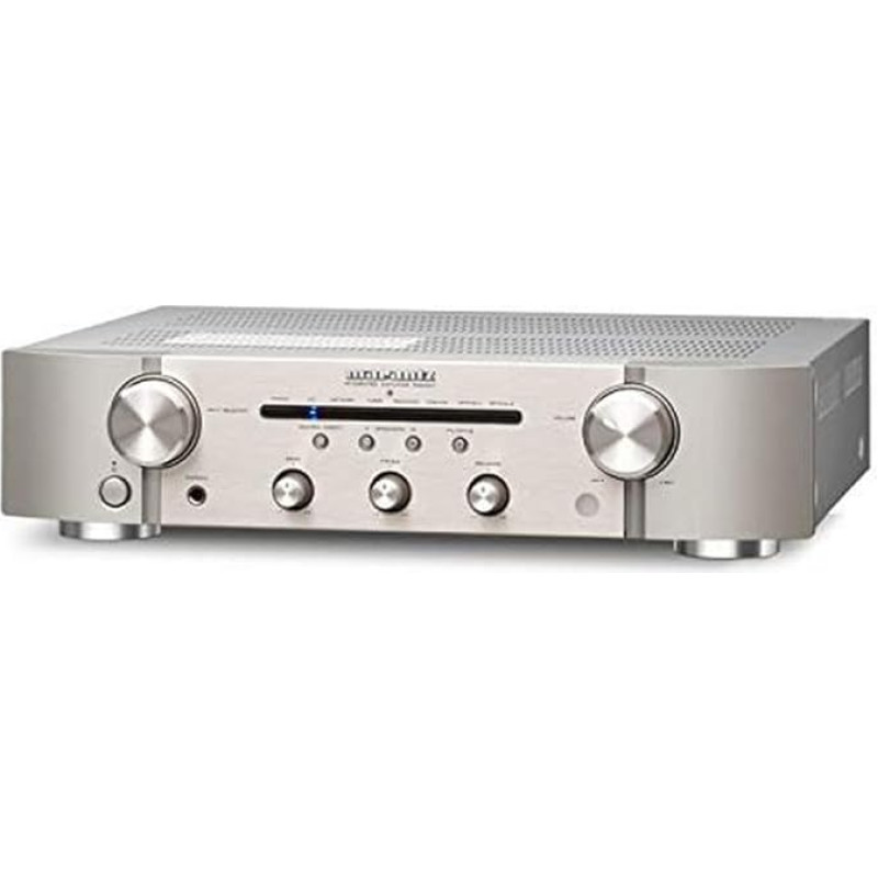 Marantz PM6007 HiFi Amplifier, Stereo Amplifier, 2 x 60 W, Optical Input, Phono Input, Subwoofer Output, Silver-Gold