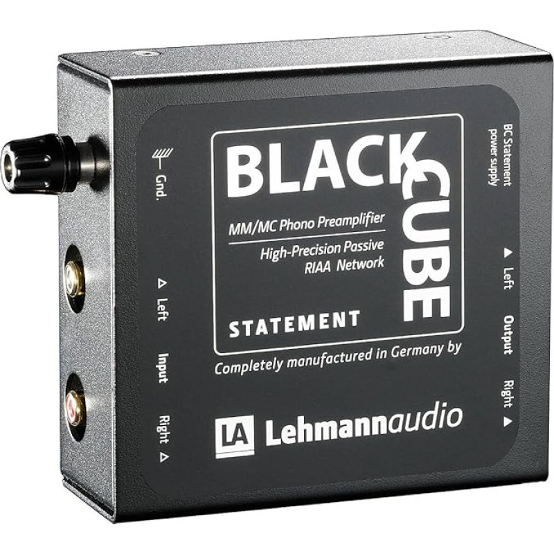 Lehmann Audio Black Cube Statement Phonovorverstärker (MM/MC, 103 x 108 x 45 mm), Schwarz