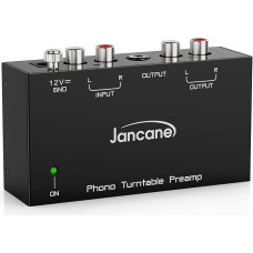 Phono Preamplifier, Preamp for Turntable with RCA Input, RCA/TRS Output, Low Noise Operation with 12 Volt DC Adapter