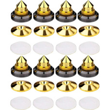 Pack of 8 Speaker Spikes, Shock Absorber, Anti-Vibration Speaker Stands for CD Audio, Subwoofer, Turntable