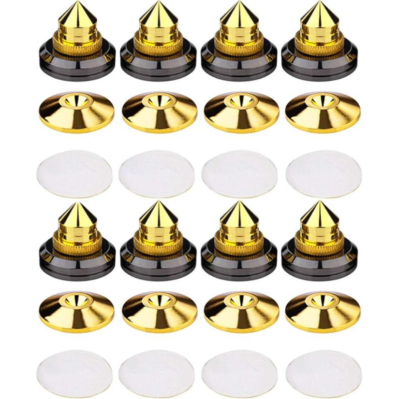 Pack of 8 Speaker Spikes, Shock Absorber, Anti-Vibration Speaker Stands for CD Audio, Subwoofer, Turntable