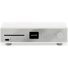 sonoro Maestro HiFi Receiver with Class D Amplifier, CD Player & Internet Radio (Bluetooth, FM, DAB Plus, Spotify, Tidal, Amazon, Deezer) Matt White Silver