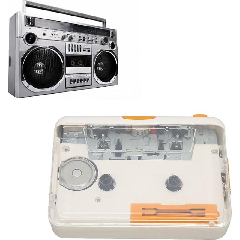 Cassette Player, Portable USB Cassette Converter, MP3 Music Cassette Player with Headphones Plug and Play for iPod PC