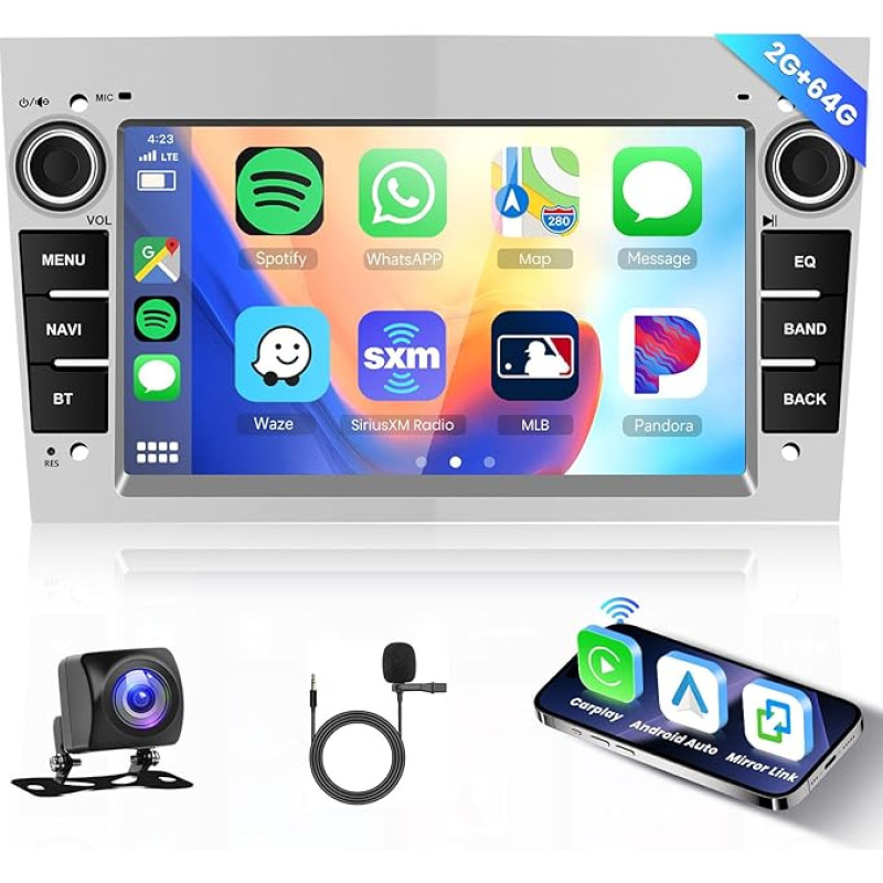 2G + 64G Wireless Carplay Android 13 Car Radio 2 DIN for Opel Astra Antara Vectra Corsa Zafira Meriva Vivara Vivaro