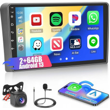 2+64G Android 13 Car Radio with Sat Nav for Audi A3 S3 RS3 8P 8V 2008-2012, Wireless CarPlay and Android Car, 9 Inch Touchscreen GPS WiFi RDS Reversing Camera