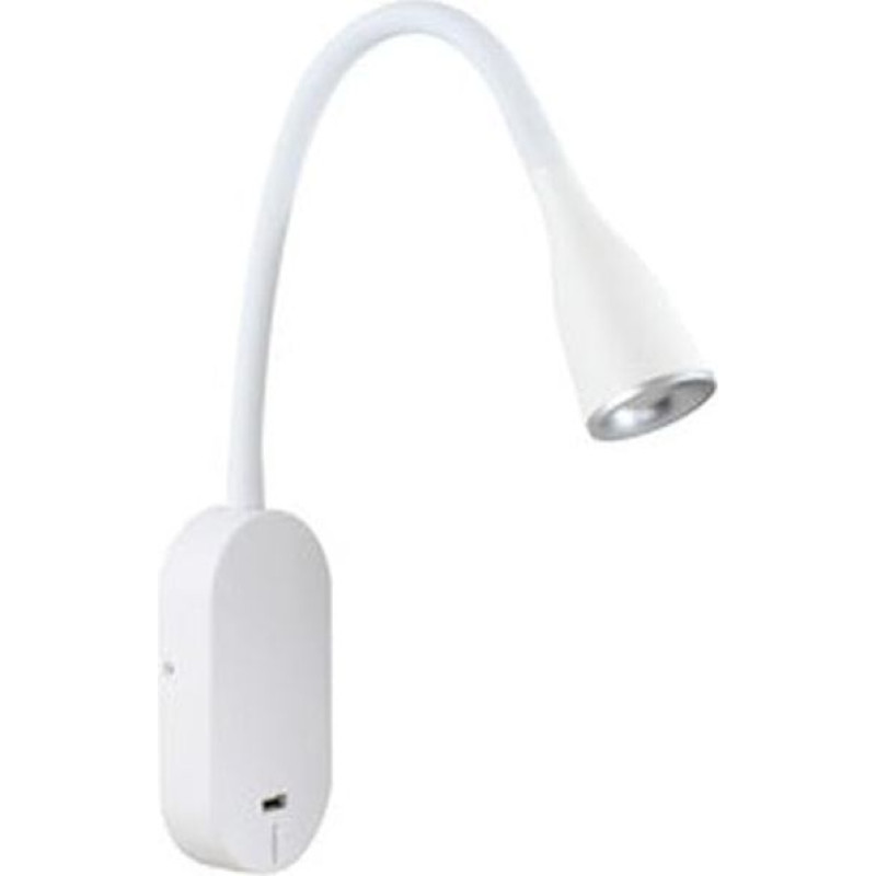 Modernus baltas LED sieninis šviestuvas su USB jungtimi. 5 W galios šviestuvas idealiai tinka darbo vietoms apšviesti. Funkcionalus ir elegantiškas, puikiai tinka bet kokiam kambariui.