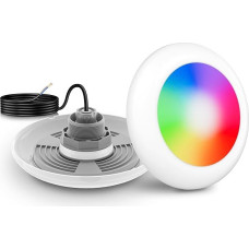 LyLmLe LED Pool Headlight with External Thread 2 Inches, 25 W RGB Pool Lighting Synchronous Control, Diameter 242 mm, 12 V AC Underwater Spotlight LED for Above Ground Pools, Steel Wall Pools, Single