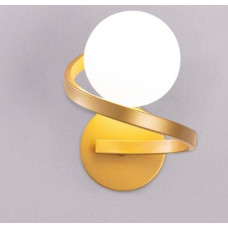 LED Wall Light Indoor Glass, Glass Ball Lamp, Spiral Design Wall Lamp Ball, Wall Light Indoor Vintage, Wall Lamp Modern for Living Room, Bedroom, Bedside Table (Golden)