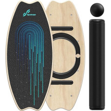 Balance Board Wood, Sportneer Indoor Board Skateboard, Indoor Surfboard, Trickboard and Balance Board for Children and Adults