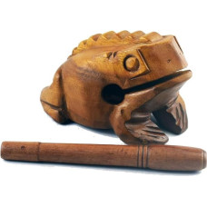 Frog Guiro Wooden Block Musical Instrument Percussion Musical Instrument Perfect Size Natural Wood Güiro Frog (7.0 Inches-18.0 cm)