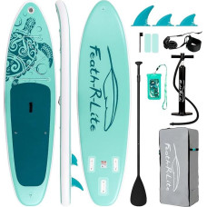 FEATH-R-LITE Aufblasbares Stand Up Paddle Board Ultraleicht Paddleboards - SUP Paddel, Pumpe, Rucksack, Leine, Flossen für alle Schwierigkeitsstufen