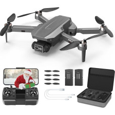 Wipkviey B12 dronas su 4K kamera pradedantiesiems ir suaugusiesiems, GPS sulankstomas kvadrokopteris iki 249 g su bešepetėliniu varikliu, 2 akumuliatoriai, 50 minučių skrydžio laiko, vieno mygtuko grįžimas, C0, FPV tiesioginė transliacija