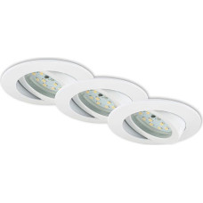 Briloner LED, Small mounting Depth, 230V, Set of 3, swiveling, Ceiling Light, Downlight, Bathroom recessed lamp, Integrated, 5 W, White