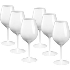 Plastic Wine Glasses Shatterproof Wine Glasses Champagne Glasses Plastic White 51 cl Set of 6