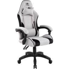 SPIRIT OF GAMER - Arena Gaming Chair Made of Fabric and Microfibre, Includes 2 Cushions, Backrest Adjustable from 90° to 130°, Seat Height Adjustable, Load Capacity 100 kg, White and Grey