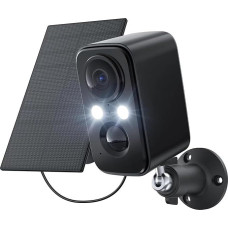 Lauko stebėjimo kameros akumuliatoriaus baterija Saulės energija: Kameros stebėjimo lauko WiFi su spalvotu naktiniu matymu PIR judesio aptikimas 2-Way Audio IP66 atsparus vandeniui Nepertraukiama apsauga visus metus
