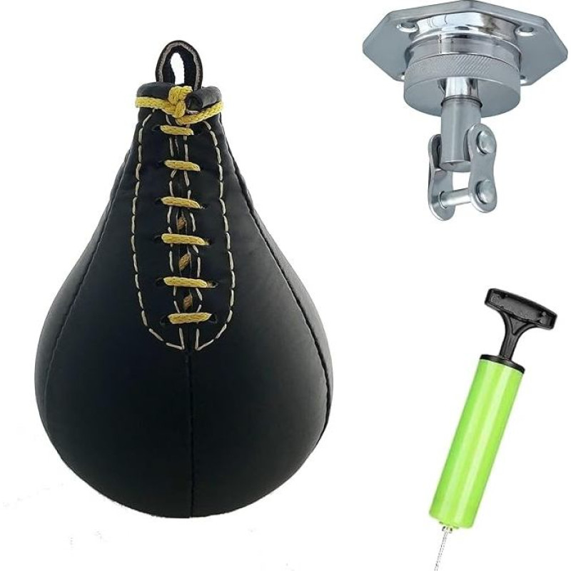 12 V greito greičio rutuliukas su aukštos kokybės natūralios odos sąnariu, juodas