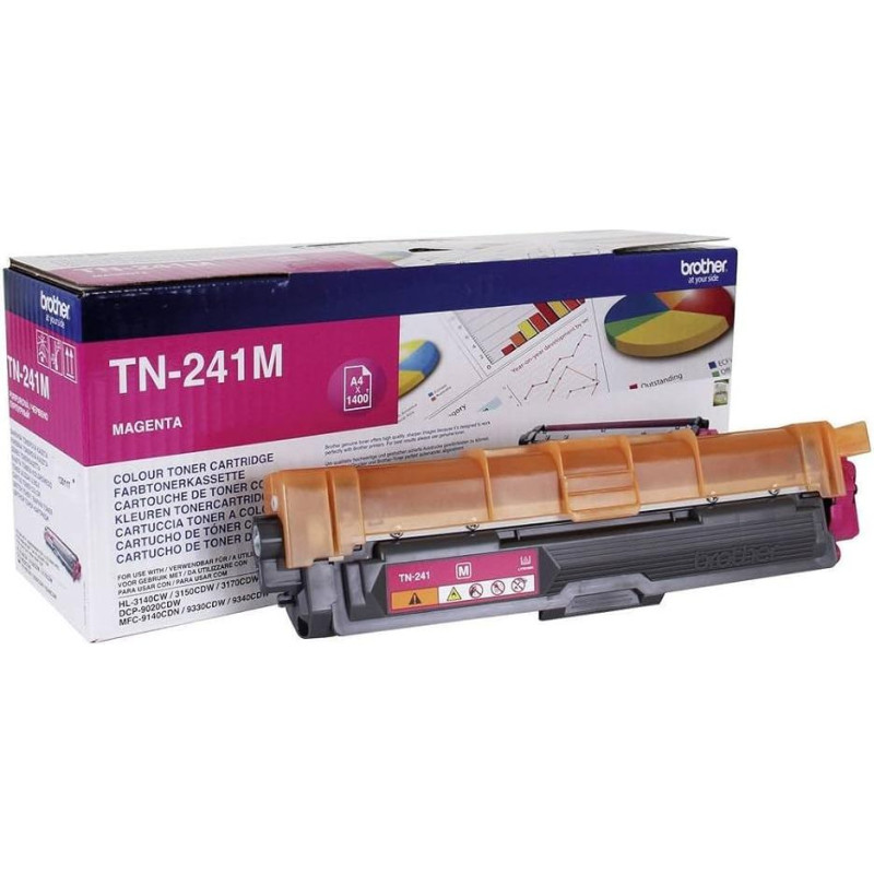 Brother TN241M tonerio kasetė, standartinio našumo, purpurinės spalvos, originalios Brother eksploatacinės medžiagos
