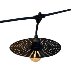 Lumisky Outdoor Fairy Lights with Metal Hole Shade 10 Vintage Filament E27 Socket LED Warm White Planet Light 6 m