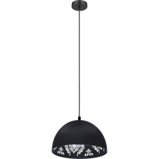 EGLO Congresbury Pendant Light, 1-Bulb Pendant Lamp, Vintage, Industrial, Retro, Steel Pendant Light in Black, White, Dining Table Lamp, Living Room Lamp, Hanging with E27 Socket