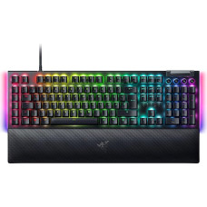 Razer BlackWidow V4 Mechanical Gaming Keyboard with Razer Chroma RGB (Mechanical Razer Green Switches, 6 Own Macro Keys, Doubleshot ABS-Keycaps) QWERTZ German-Layout, Black