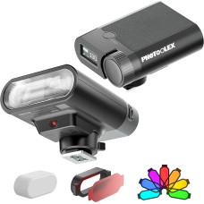 PHOTOOLEX mini fotoaparato blykstė TFT LCD blykstė Speedlite GN16, skirta 