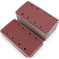 Schleifpapier Haken und Schleife Dreieck Schleifpa 35-teiliges Schleifblatt-Set, 93 x 185 mm, Klett-Schleifpads, Sortiert, 8 Löcher, Körnung 40/60/80/120/240, rechteckiger Schleifer
