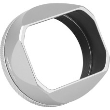 Haoge LH-X54W metalinis stačiakampis objektyvo gaubtas su 49 mm adapterio žiedu, skirtas Fujifilm x100vi Fuji FinePix x-100vi fotoaparato objektyvui, sidabrinės spalvos