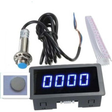 Digitaler LED-Tachometer Drehzahlmesser mit NPN Hall Näherungsschalter Sensor, 4-stellige Anzeige für Motordrehzahlerkennung, DC 8-24V Netzteil, Mini-Größe, hohe Genauigkeit, Anti-Interferenz-Design