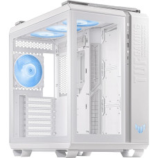 ASUS TUF Gaming GT502 Plus White - žaidimų ATX korpusas (Dviejų kamerų, nepriklausomos CPU ir GPU aušinimo zonos, šoniniai skydeliai be įrankių, USB 3.2 Gen 2 Type-C priekyje)