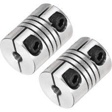 išteklių žemėlapis Flexible Wellenkupplung, 3 bis 4 mm, 20 mm Länge, 15 Durchmesser, Klemmwellenkupplung, Aluminiumlegierung, Gelenkverbinder, Schrittmotor-Kupplung für 3D-Drucker, CNC-Maschinen