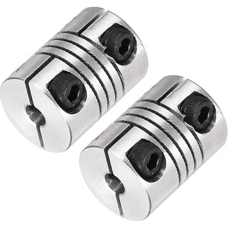 išteklių žemėlapis Flexible Wellenkupplung, 3 bis 4 mm, 20 mm Länge, 15 Durchmesser, Klemmwellenkupplung, Aluminiumlegierung, Gelenkverbinder, Schrittmotor-Kupplung für 3D-Drucker, CNC-Maschinen