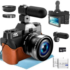 4K skaitmeninis fotoaparatas 18X skaitmeninis priartinimas 56MP fotoaparatas su plačiakampiu + makroobjektyvu, su 