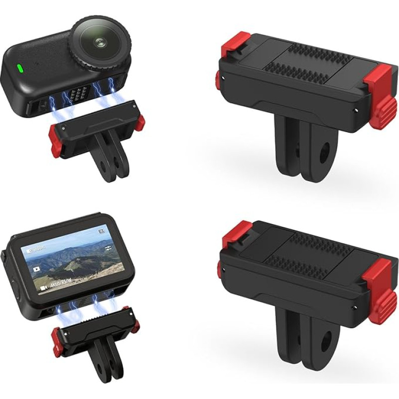 BRDRC Magnetinis greito nuėmimo adapterio laikiklis DJI Nano, prailginimo bazė su Go Pro adapteriu, suderinama su DJI Osmo Nano priedais, 2 pakuotės