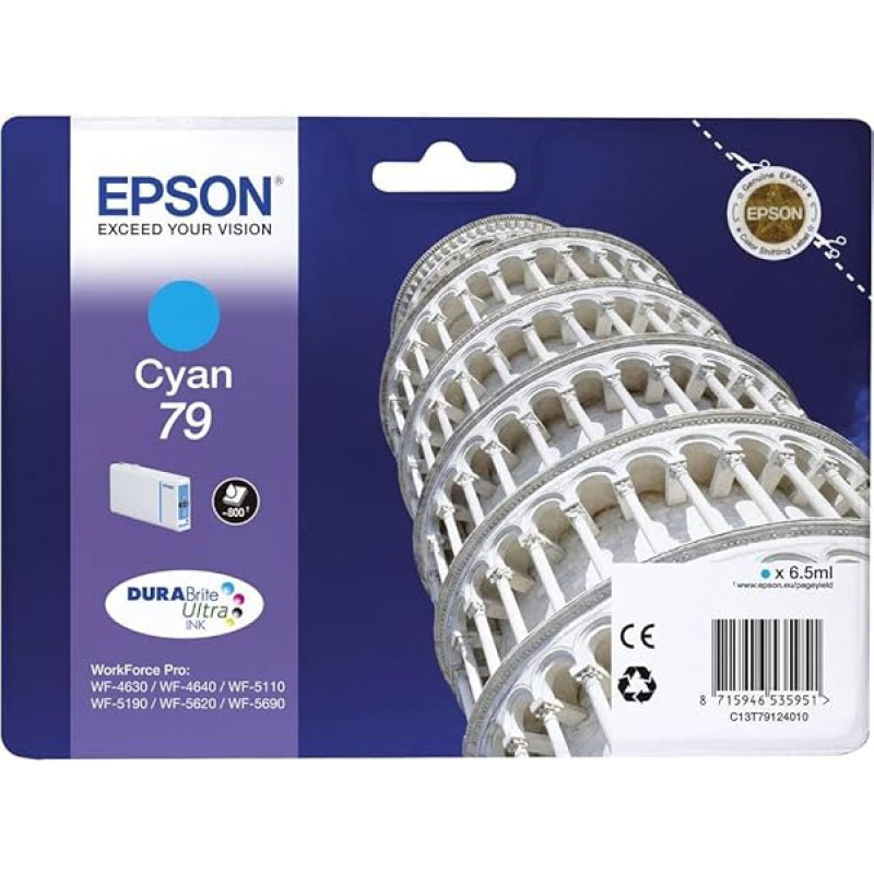 Epson C13T79124010 (79) Ink cartridge cyan, 800 pages, 7ml