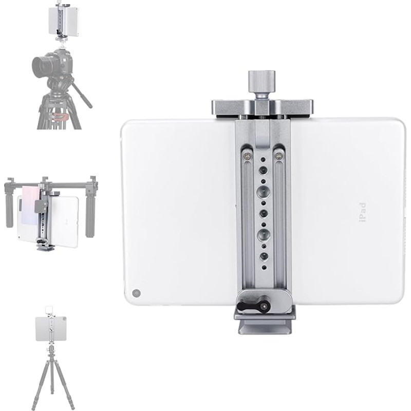 NICEYRIG iPad Stativ-Adapter mit Kaltschuh, Arca Swiss Stativhalterung für iPad Mini 7,9 Zoll / 9,7 Zoll / 10,5 Zoll / iPad Pro 12,9 Zoll / Mate Pad / MediaPad Pro M6 / MediaPad M5 / Mediapad T5